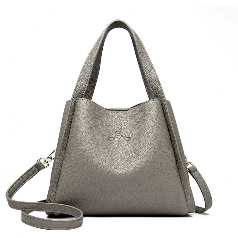 New Women's Tote Crossbody Shoulder Bag in sleek grey with dual handles and adjustable shoulder strap.