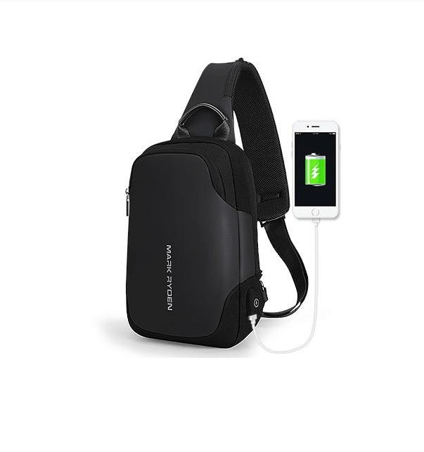Business chest bag for professionals with USB charging, sleek design, and optimal storage.
