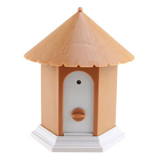 Ultrasonic Dog Repeller and Bark Stopper with a stylish hexagonal design and a brown roof for effective dog behavior management.
