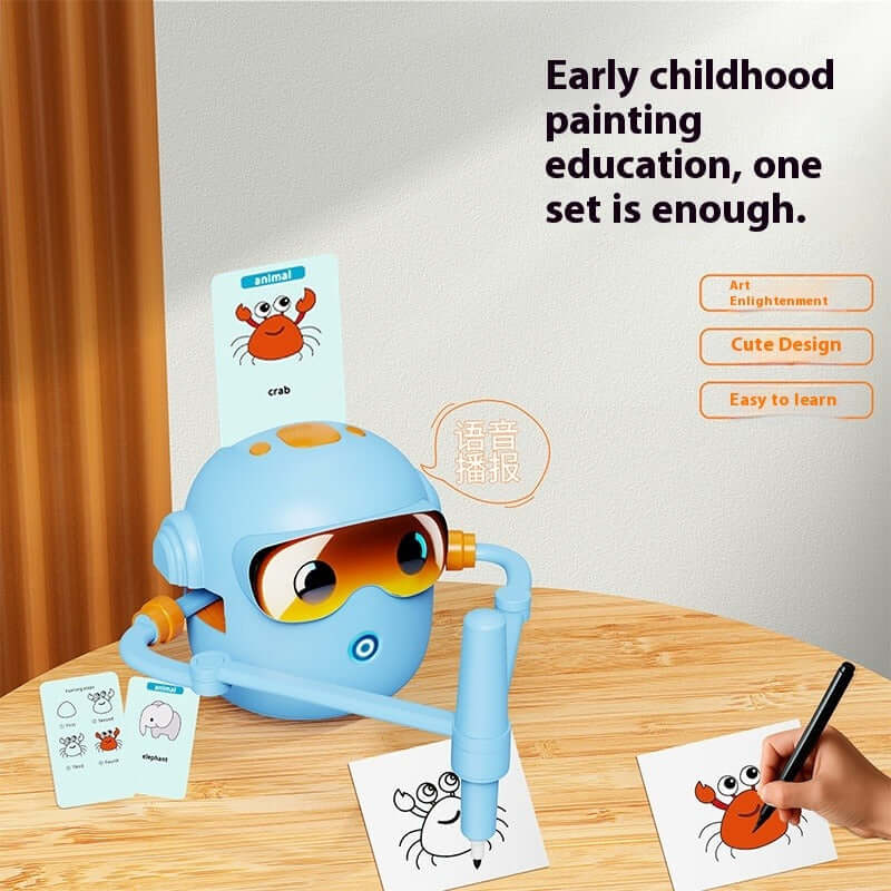 Kids Painting Robot Toy in cute design, engaging children in creative learning activities.