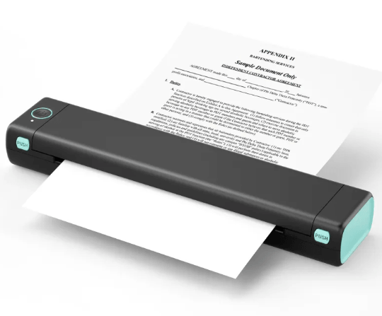 Wireless Thermal Printer printing documents with fast, clear output, ideal for on-the-go printing.