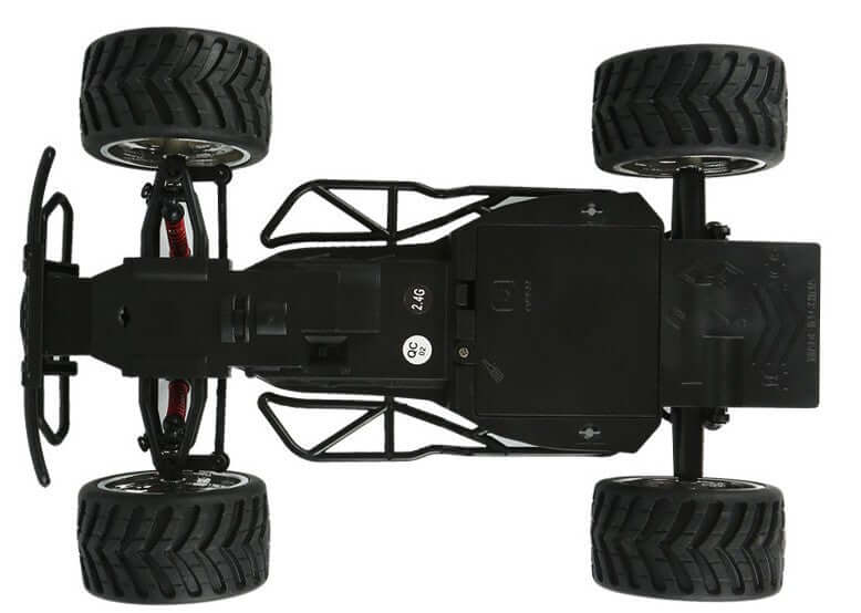 Speed Pro BG1516 High-Speed RC Car with WiFi Camera top view showcasing rubber tires and durable chassis.