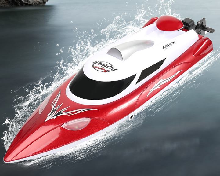 Bateau de course télécommandé électrique avec lumières (grand)