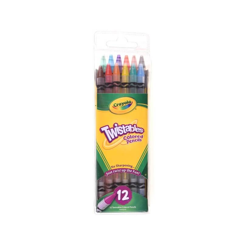 Crayola Twistables Colored Pencils Gift for Kids 12ct in pack with vibrant colors, no sharpening required for easy coloring.