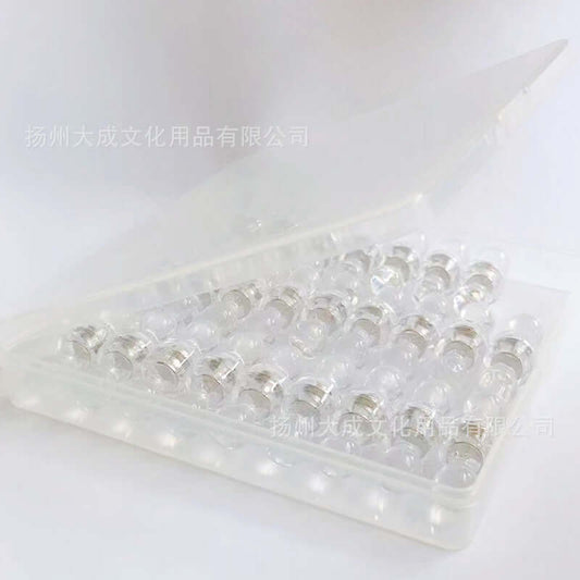 Clear storage box containing multiple transparent containers for organizational use.