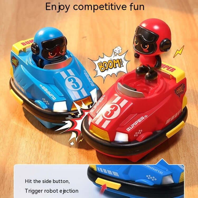 Remote Control Bumper Car Toy Set featuring a blue and red bumper car for competitive fun.