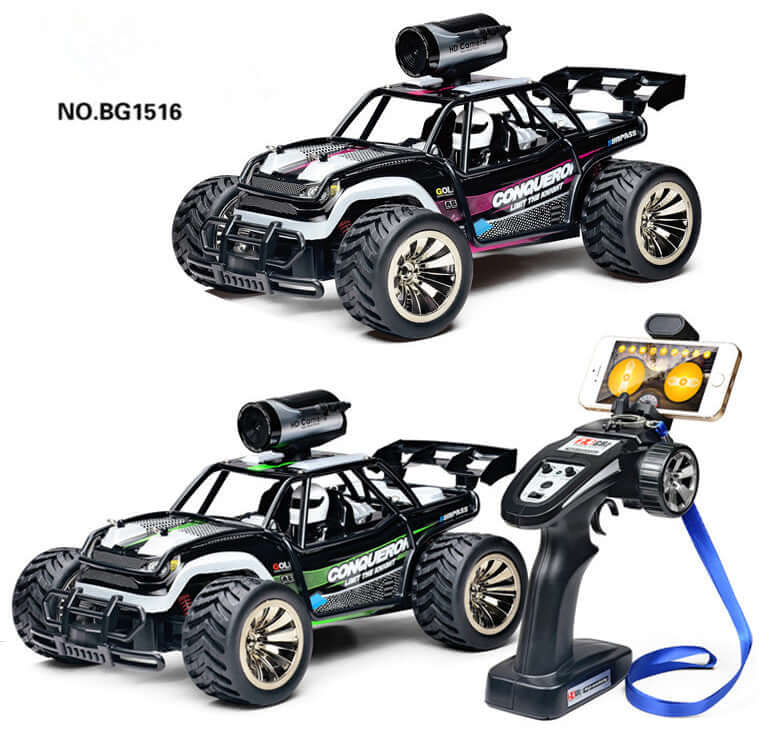 Speed Pro BG1516 High-Speed RC Car with WiFi Camera featuring rugged design and remote control for thrilling adventures.
