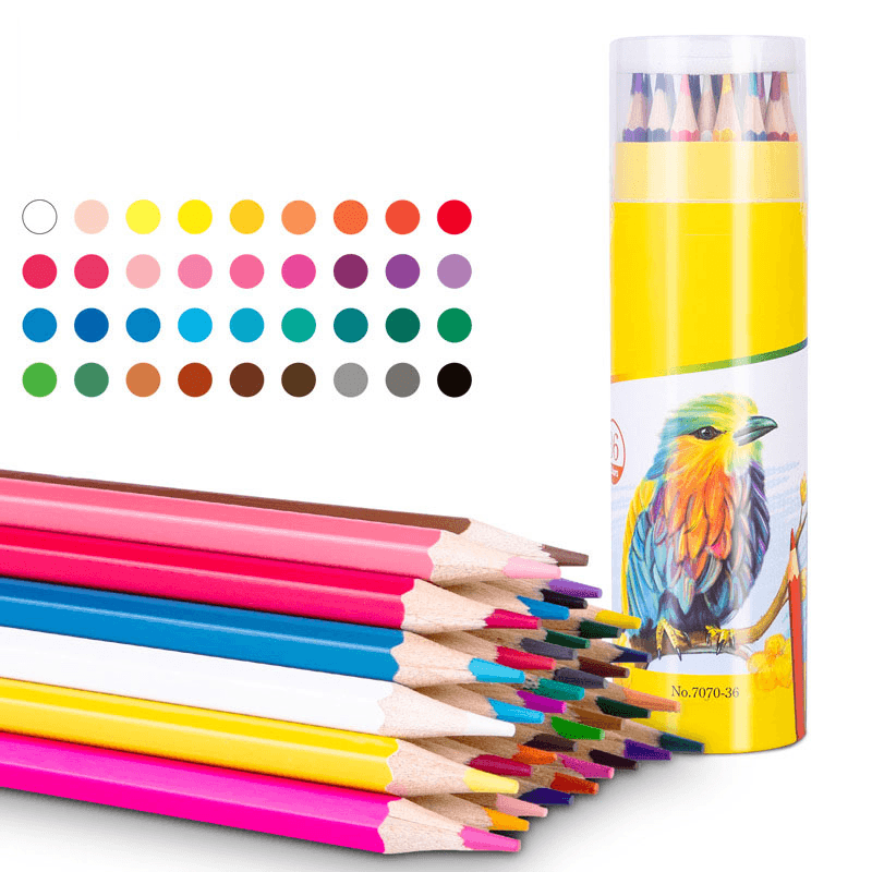 Colored Pencil Set for Kids featuring vibrant colors in a unique container for kids' art projects.
