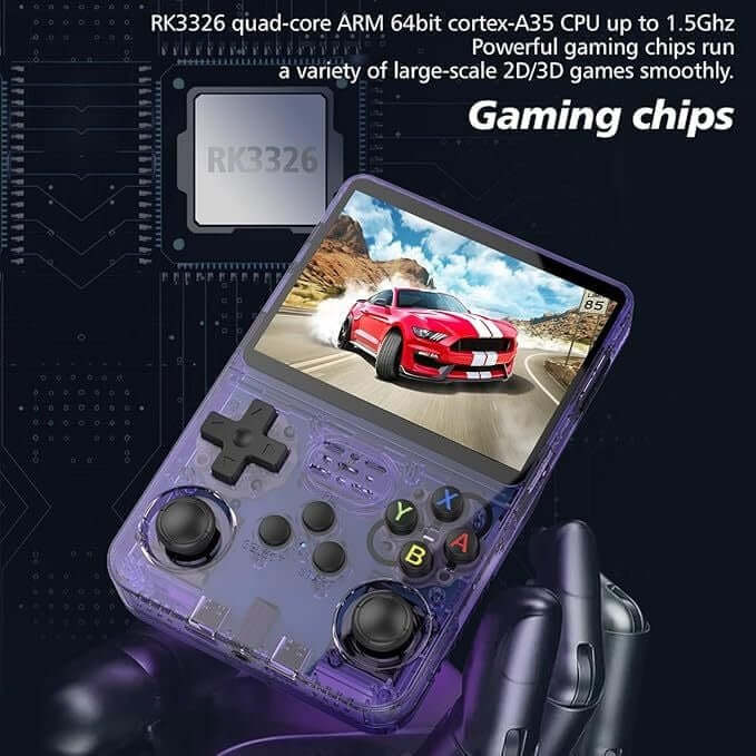 64GB Handheld Game Console with powerful gaming chips and smooth performance for classic gaming.