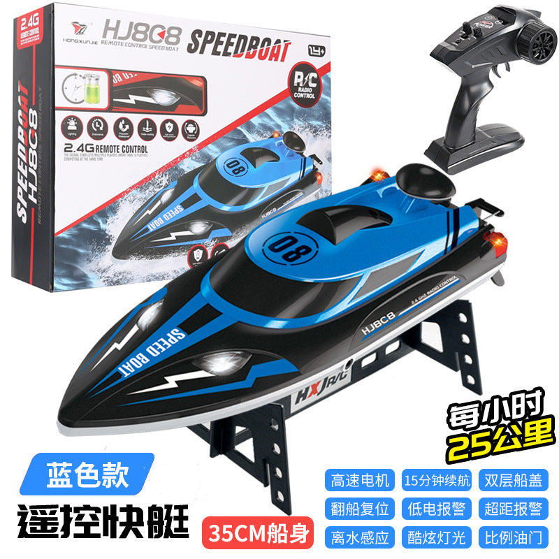 Bateau de course télécommandé électrique avec lumières (grand)