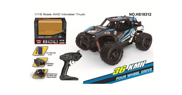 1:18 High-Speed RC Offroadvoertuig met PVC-carrosserie