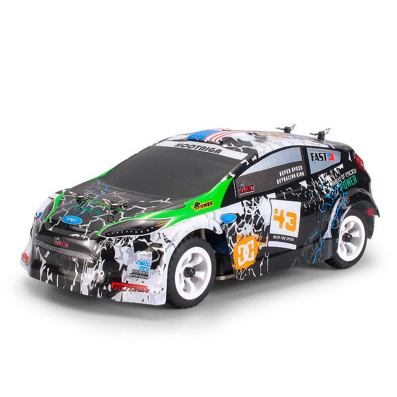 K989 remote control racing car with sleek design and racing decals, perfect for speed enthusiasts and hobbyists.