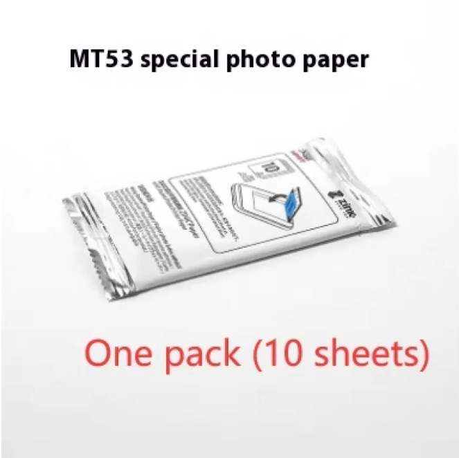 MT53 special photo paper pack containing 10 sheets for high-quality printing.