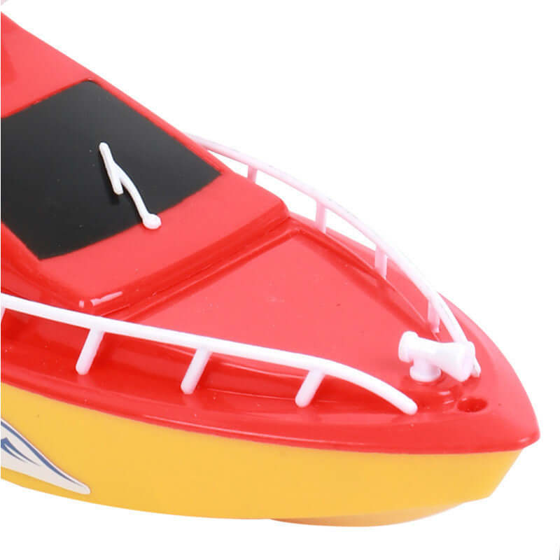 Remote Control Racing Boat for Kids - Durable Toy showing a red and yellow speedboat design.
