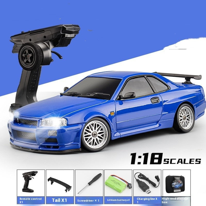 Voiture télécommandée de course à l'échelle 1:18 – Carrosserie métallique