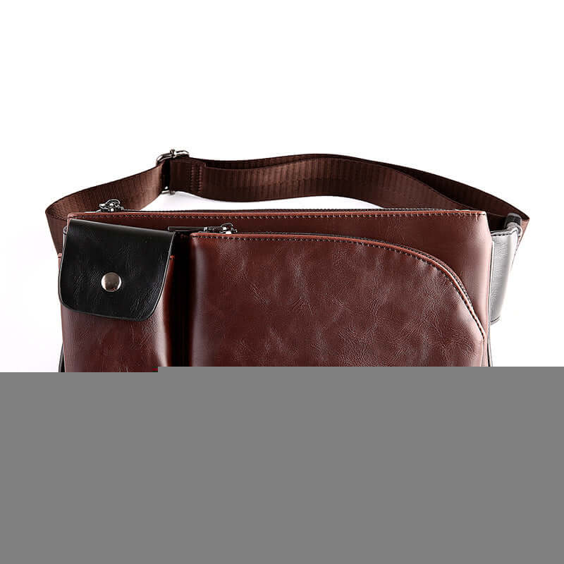 Stylish single-shoulder chest bag featuring multiple pockets and a trendy design, perfect for active lifestyles.