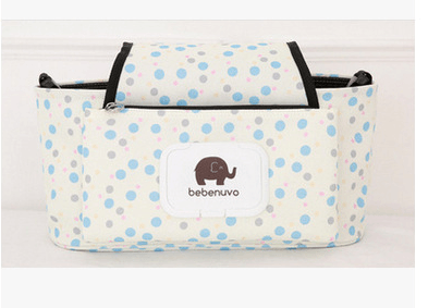 Storage Bag, Mommy Bag, Stroller Hanging Bag in stylish polka dot design by bebenuvo.