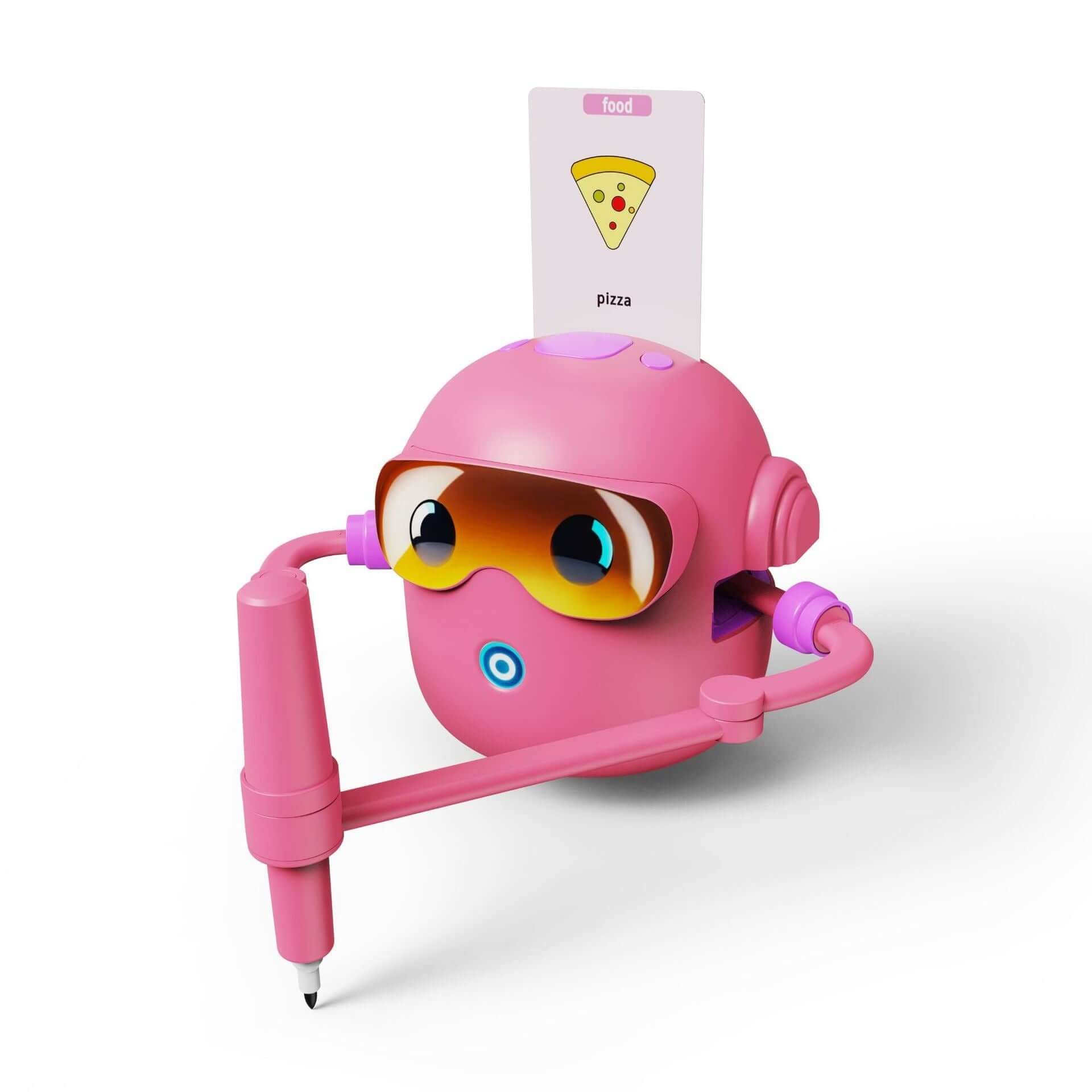 Kids Painting Robot Toy in pink color with a pen, designed for creative learning activities.