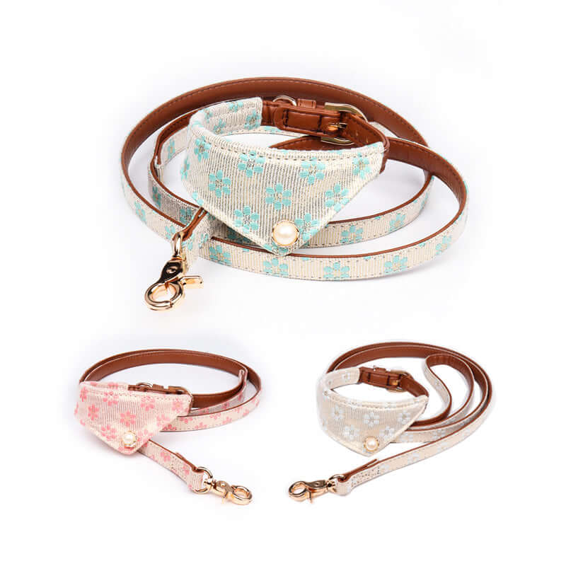 Cute Bowknot Pets Collars in pink and blue designs, featuring durable materials and stylish bowknot accents.