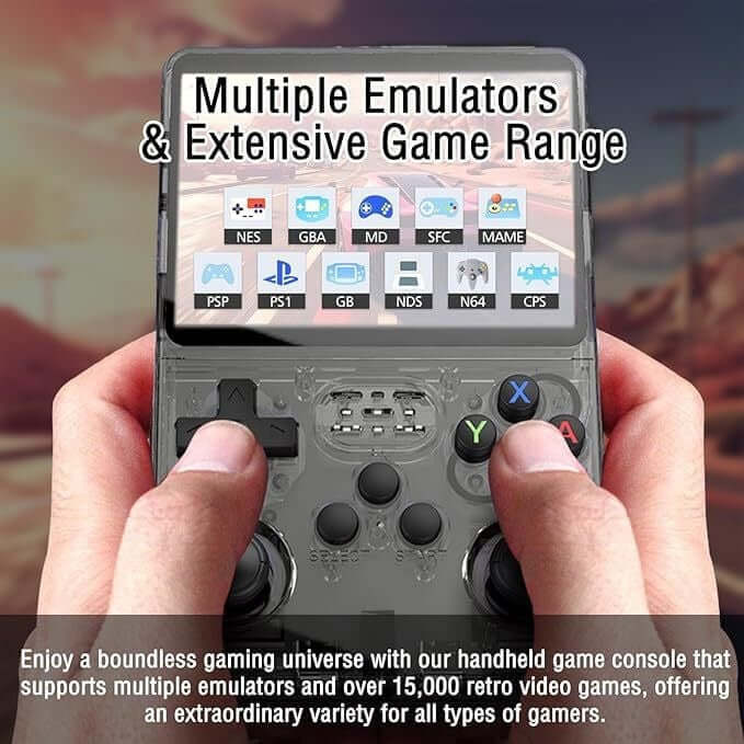 64GB Handheld Game Console featuring multiple emulators and extensive game range for on-the-go gaming.