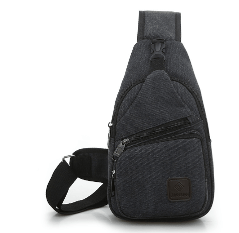 Ergonomic cycling chest bag in sleek black design, ideal for cycling and outdoor adventures.