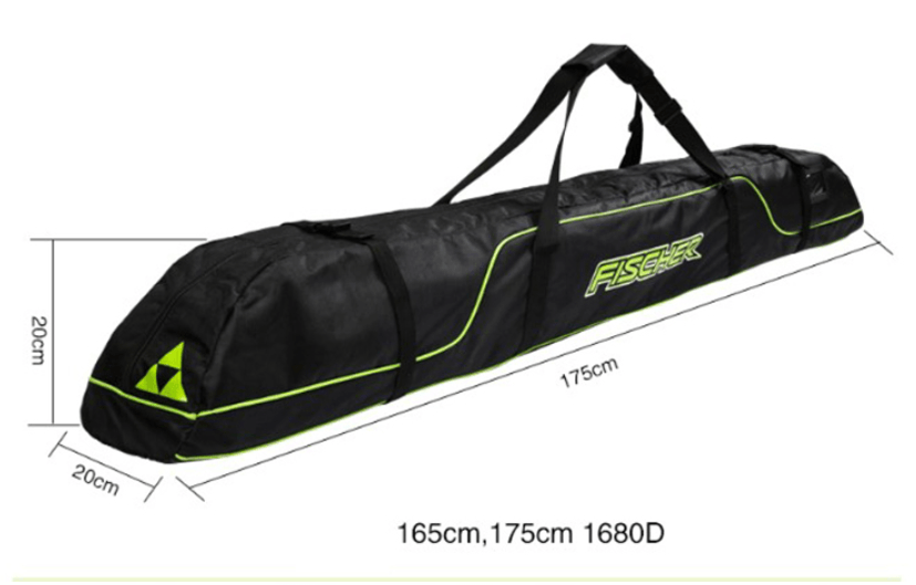 Premium ski gear bag dimensions 165cm, 175cm, 20cm height, made from durable 1680D material.