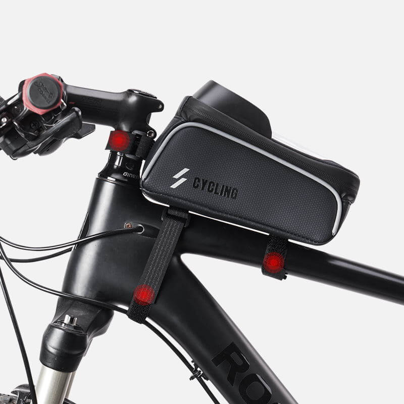 handlebar bicycle bag mounted on a bicycle for convenient storage during rides