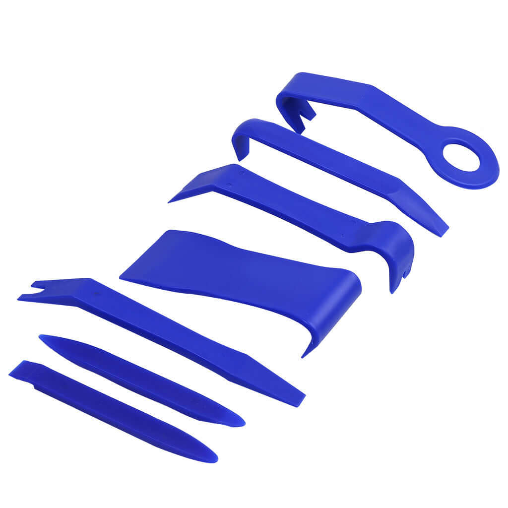 7-Piece Car Audio Repair Tool Set with Pry Tools displaying durable blue pry tools for automotive sound system repair.