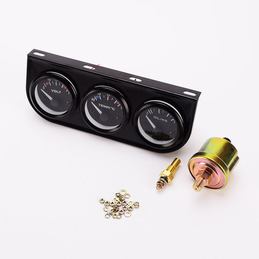 3-in-1 Car Dashboard: Voltage, Water Temp, Oil Pressure