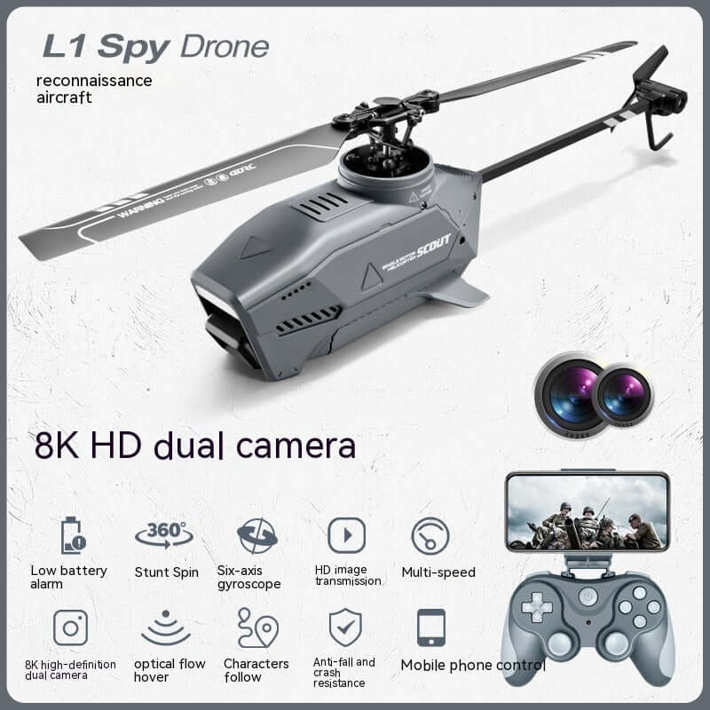 8K aerial photography drone with HD dual camera and advanced features for versatile aerial reconnaissance.