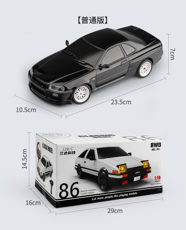 Voiture télécommandée de course à l'échelle 1:18 – Carrosserie métallique