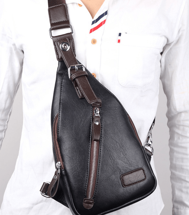 Chest Bag, Waist Bag, Shoulder Bag, Crossbody Bag worn by a person in a stylish outfit.