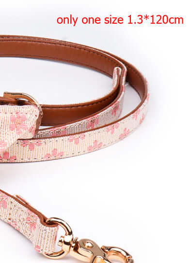 Cute Bowknot Pets Collars featuring a stylish floral design with an adjustable length of 1.3*120cm.