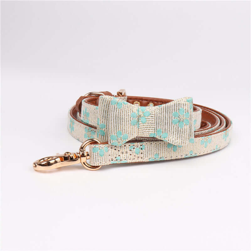 Cute Bowknot Pets Collars featuring a stylish bow and floral design, perfect for fashionable pets.