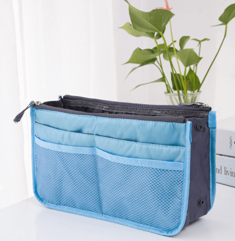 Storage Bag, Inner Bag, Makeup Bag, Organizer Bag in blue, perfect for organizing cosmetics and daily accessories.