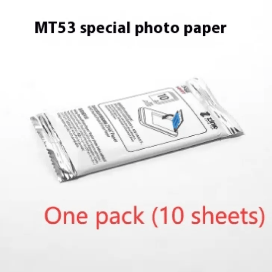 Wireless Color Photo Printer compatible MT53 special photo paper pack of 10 sheets.
