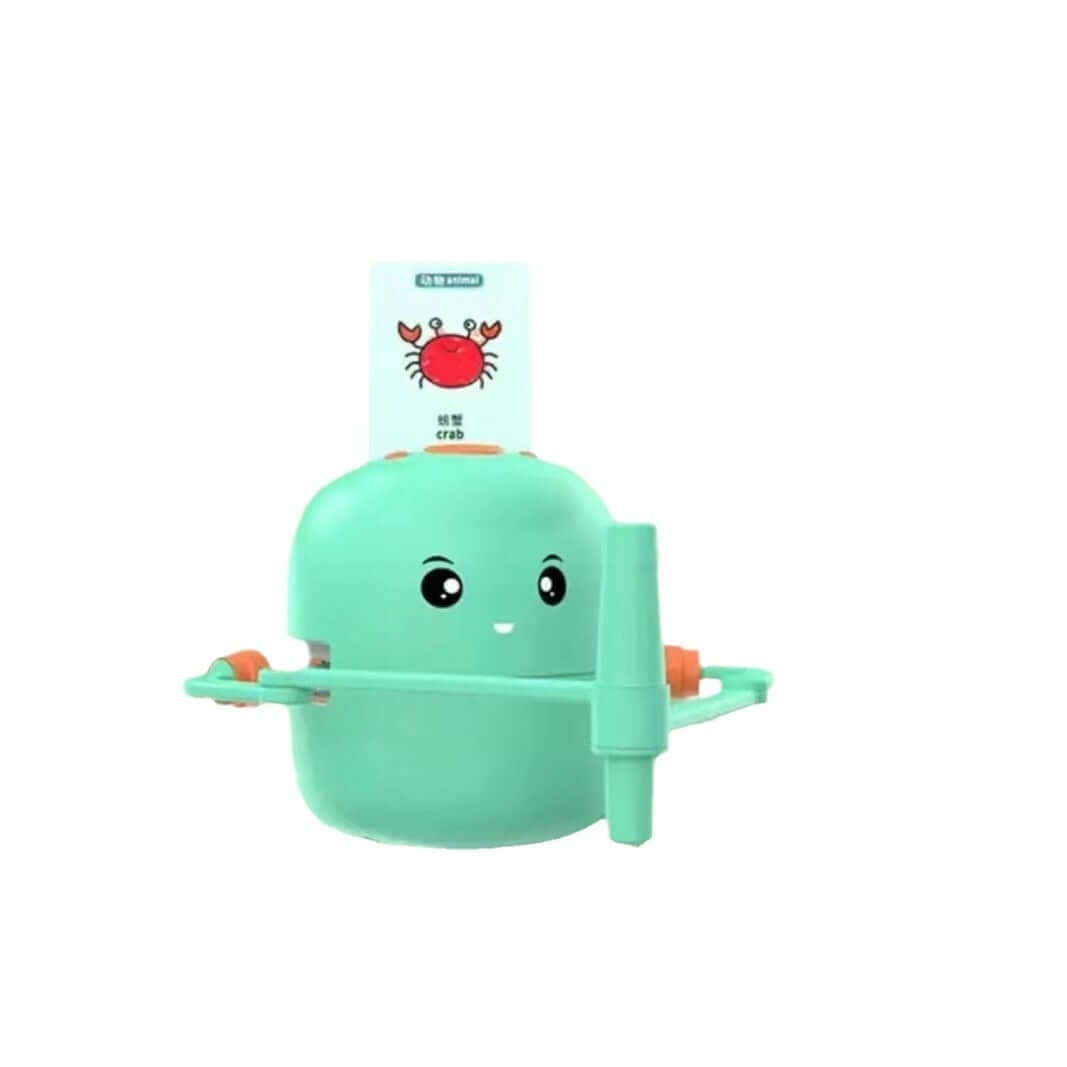 Intelligent automatic drawing robot for kids in green color, designed for children aged 3 to 6 years.