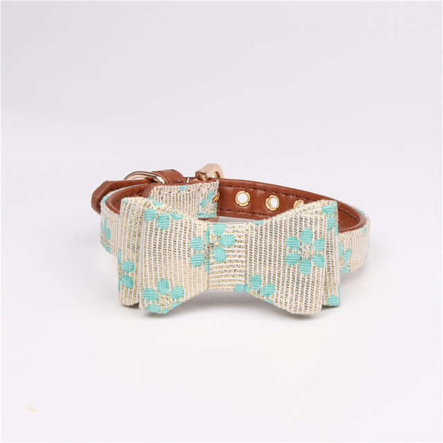 Cute Bowknot Pets Collars featuring a stylish floral bow design made from high-quality materials.