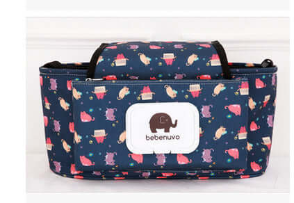 Storage Bag, Mommy Bag, Stroller Hanging Bag with colorful animal design for organized travel.