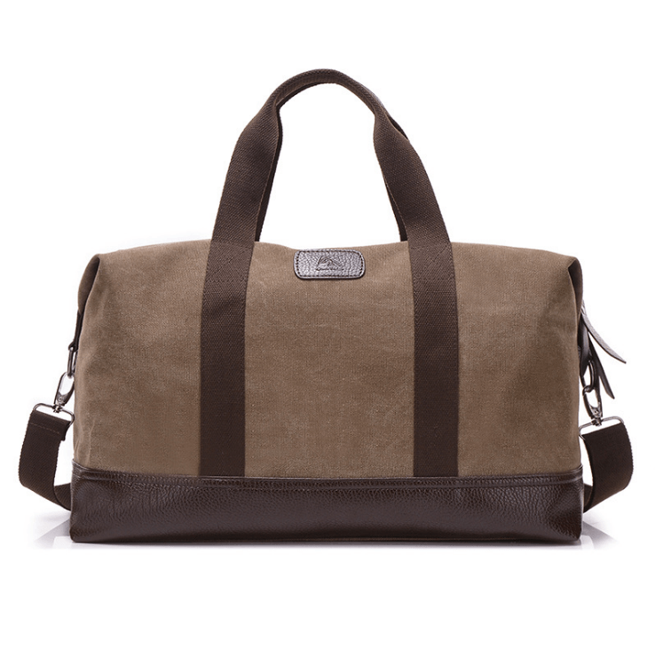 Stylish canvas crossbody travel bag featuring durable fabric and spacious design for travel and sports.