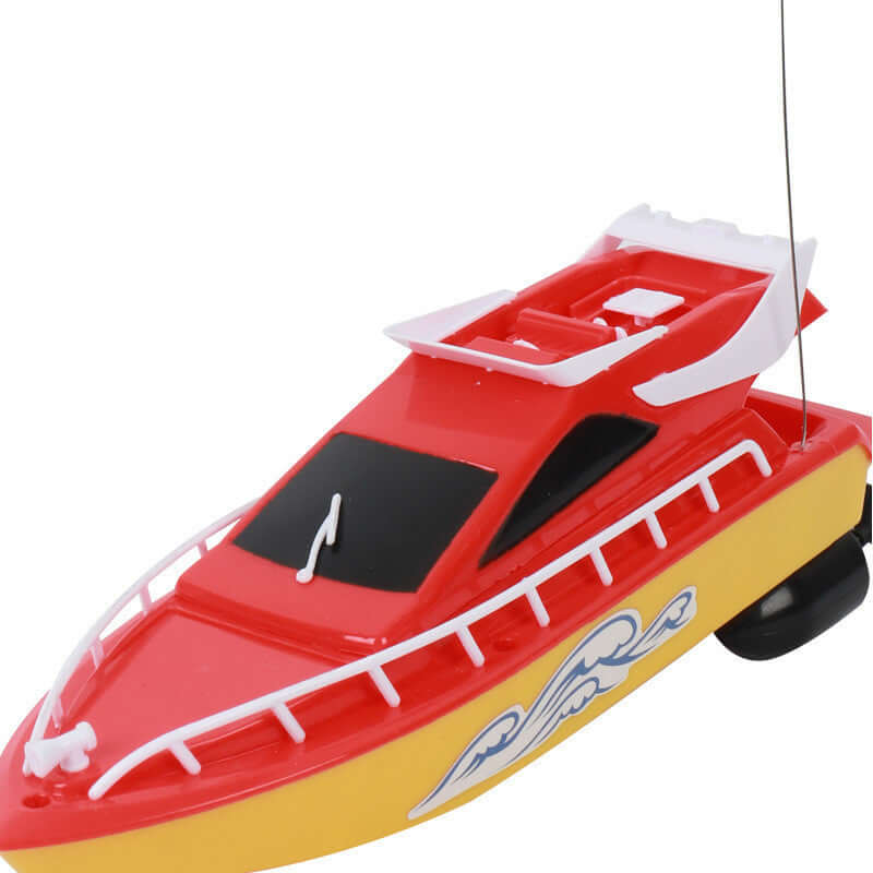 Remote Control Racing Boat for Kids - Durable Toy in vibrant red and yellow design, perfect for summer water fun.