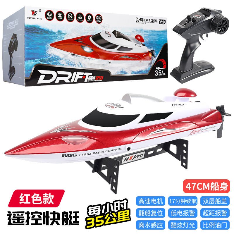 Bateau de course télécommandé électrique avec lumières (grand)