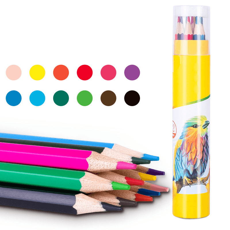 Colored Pencil Set for Kids featuring vibrant colors in a convenient storage tube for creative fun.