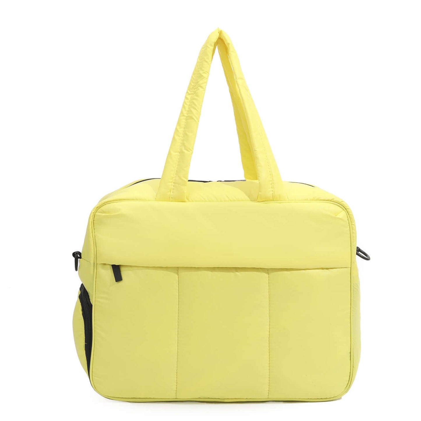 women's winter travel duffle bag in yellow with durable design and spacious shoe compartment
